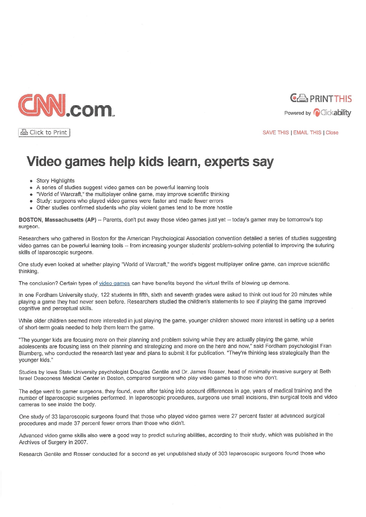 CNN Article Page 1 of 2